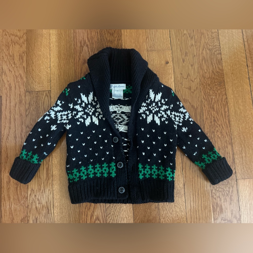 Ralph Lauren Black and Green Cardigan